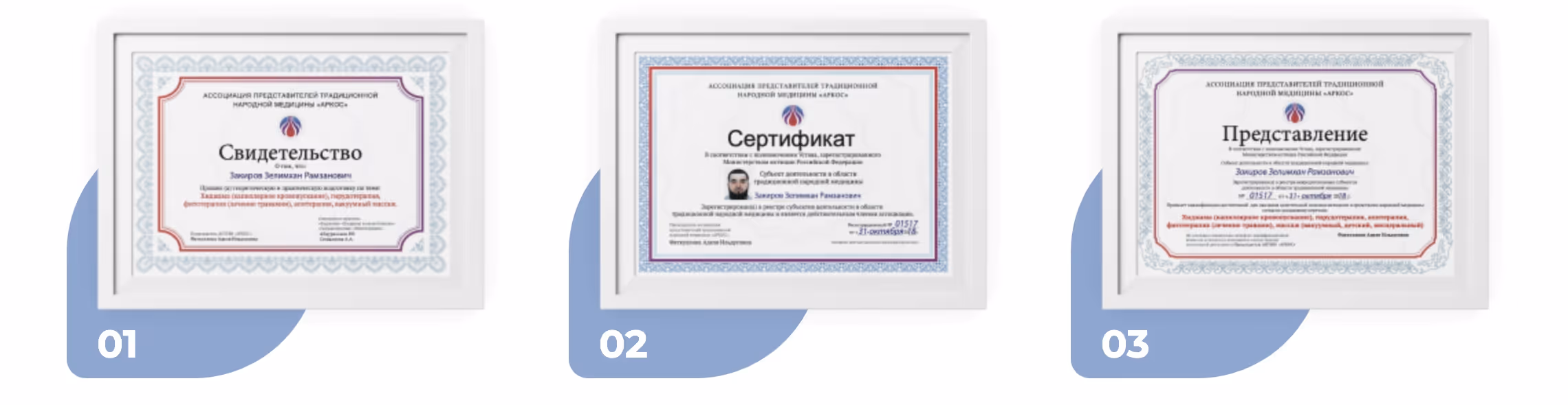 Сертификат Ассоциации Аркос по хиджаме